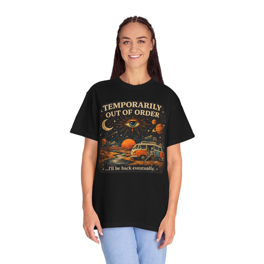 Temporarily Out of Order Vintage Camper T-Shirt — Retro Space Van Graphic Tee