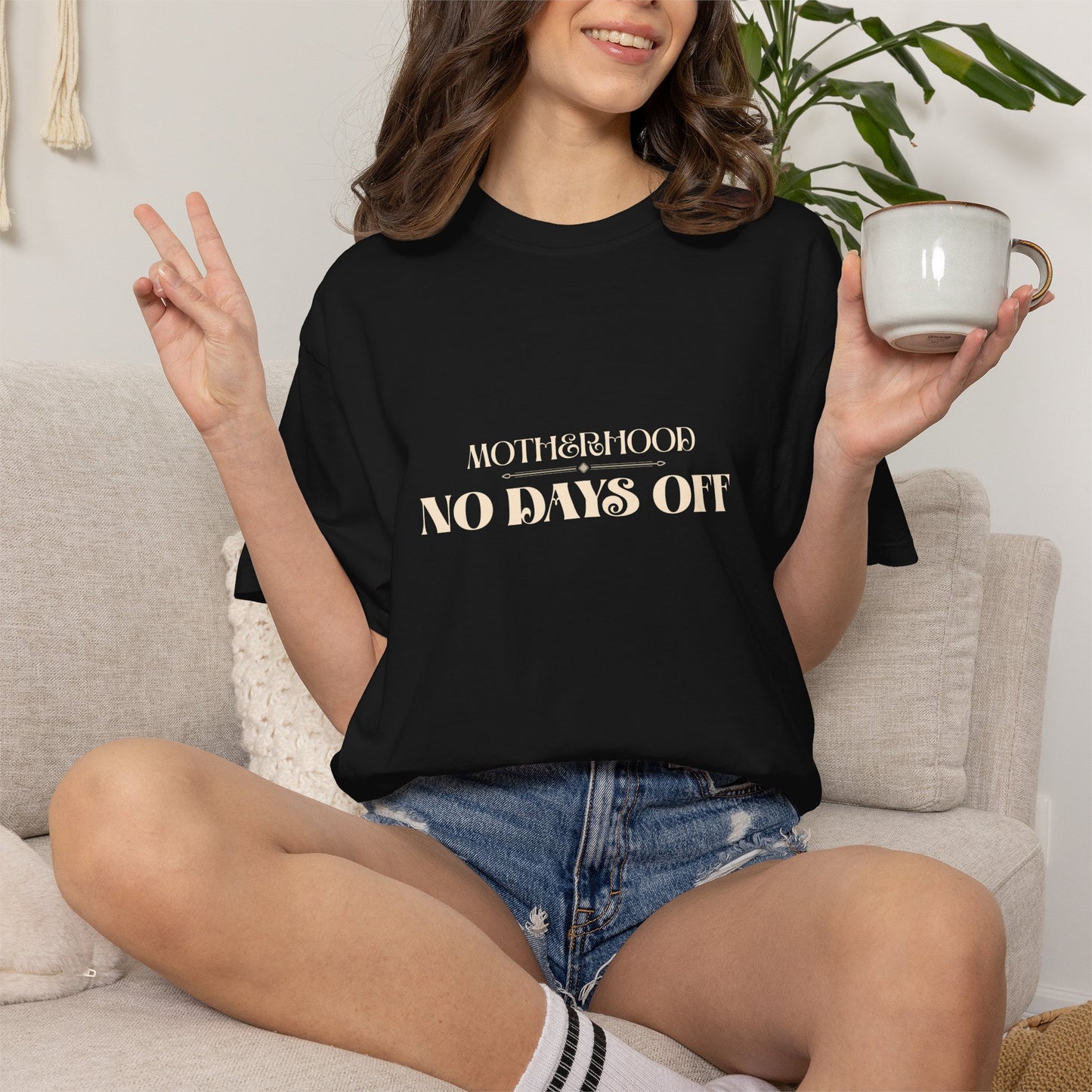 Motherhood No Days Off T-Shirt — Mom Life Tee