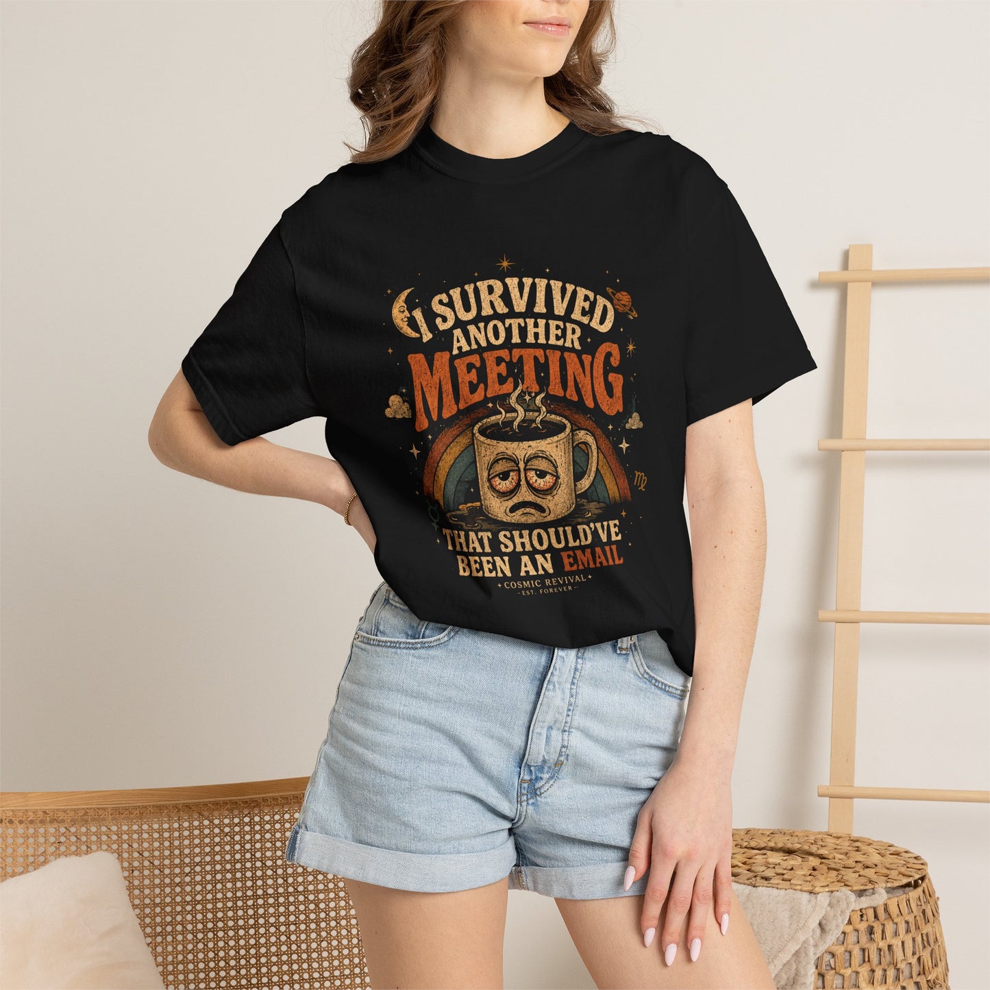 T-Shirt — I Survived Another Meeting That Should've Been An Email (Funny Office Owl Tee)