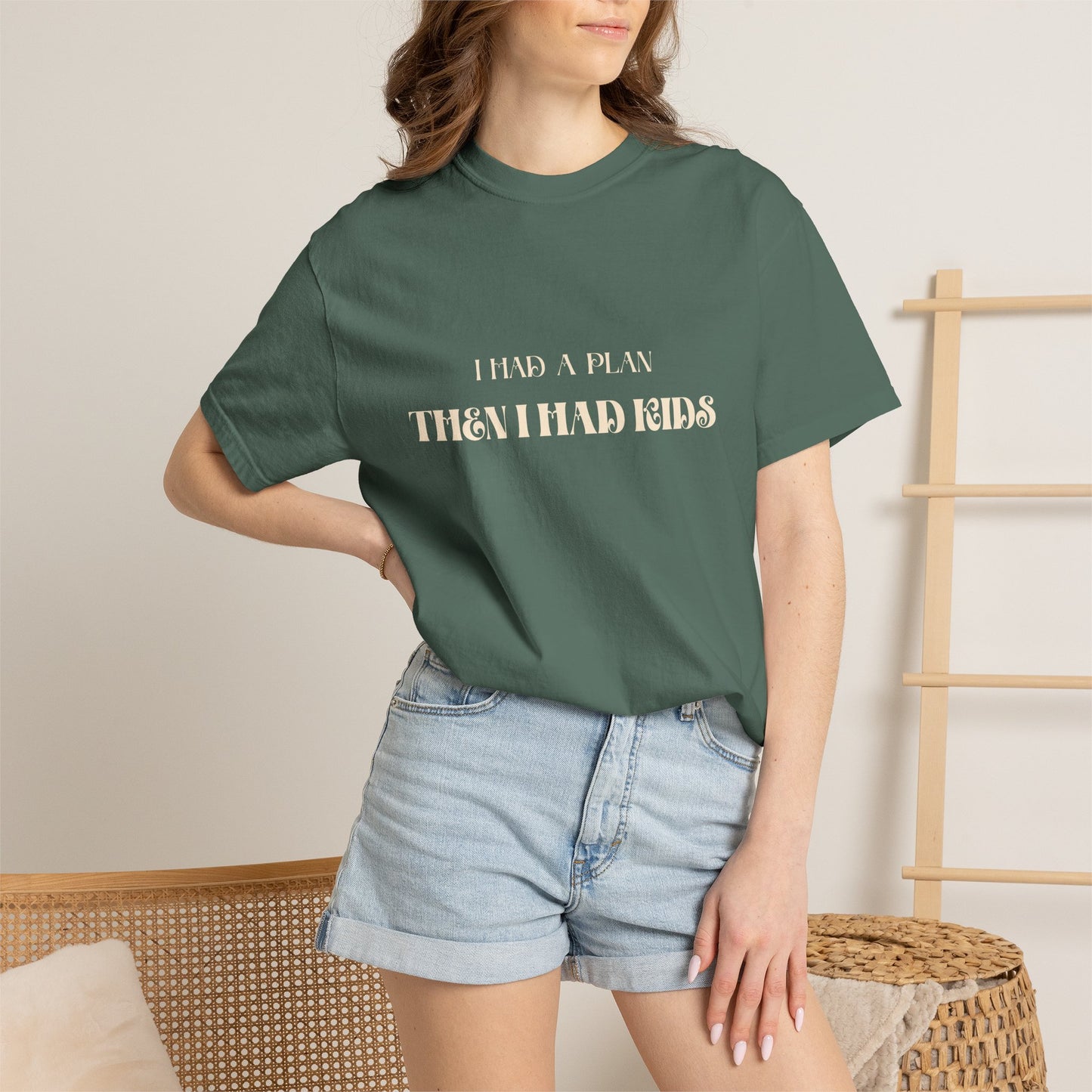 Funny Parenting T-shirt — “I Had a Plan Then I Had Kids” Cotton Tee