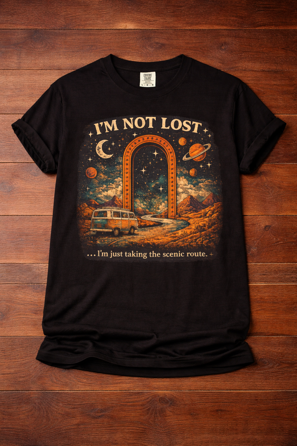 I’m Not Lost RV Adventure T-Shirt — Scenic Route Camper Graphic Tee