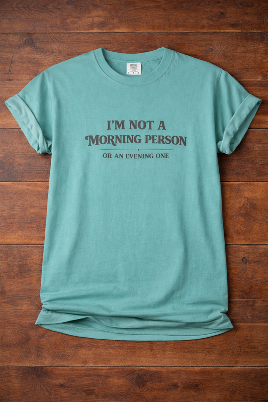 I'm Not a Morning Person T-Shirt — "Or An Evening One" Graphic Tee
