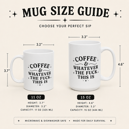 Coffee and Whatever The F*** This Is Ceramic Mug (11oz & 15oz)