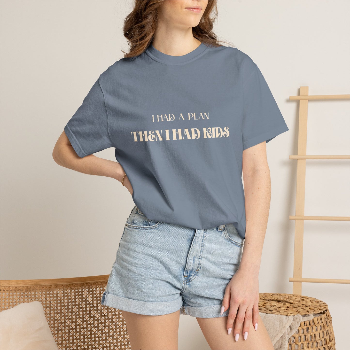 Funny Parenting T-shirt — “I Had a Plan Then I Had Kids” Cotton Tee