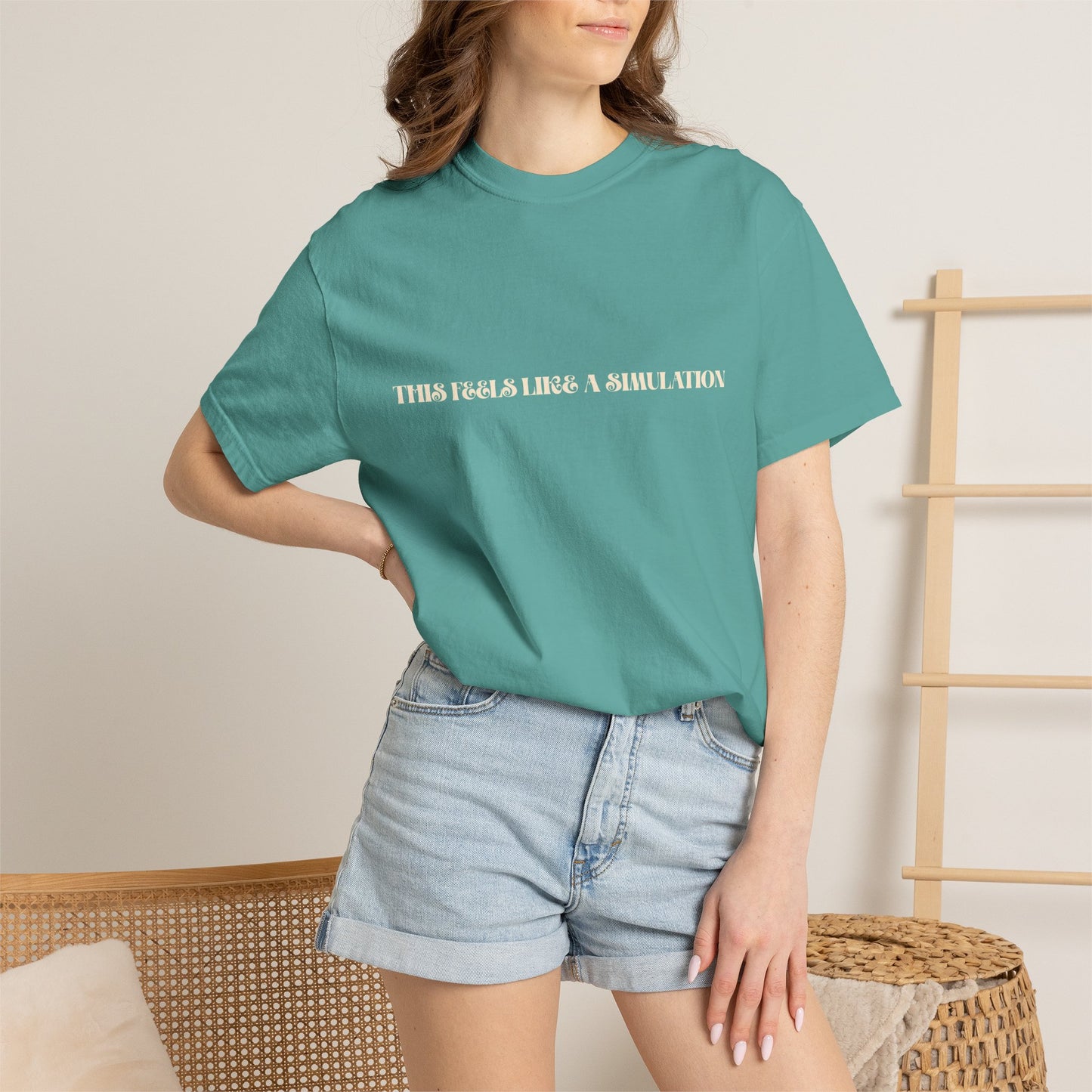 This Feels Like A Simulation T-Shirt — Graphic Sci‑Fi Tees for Gamers & Futurists