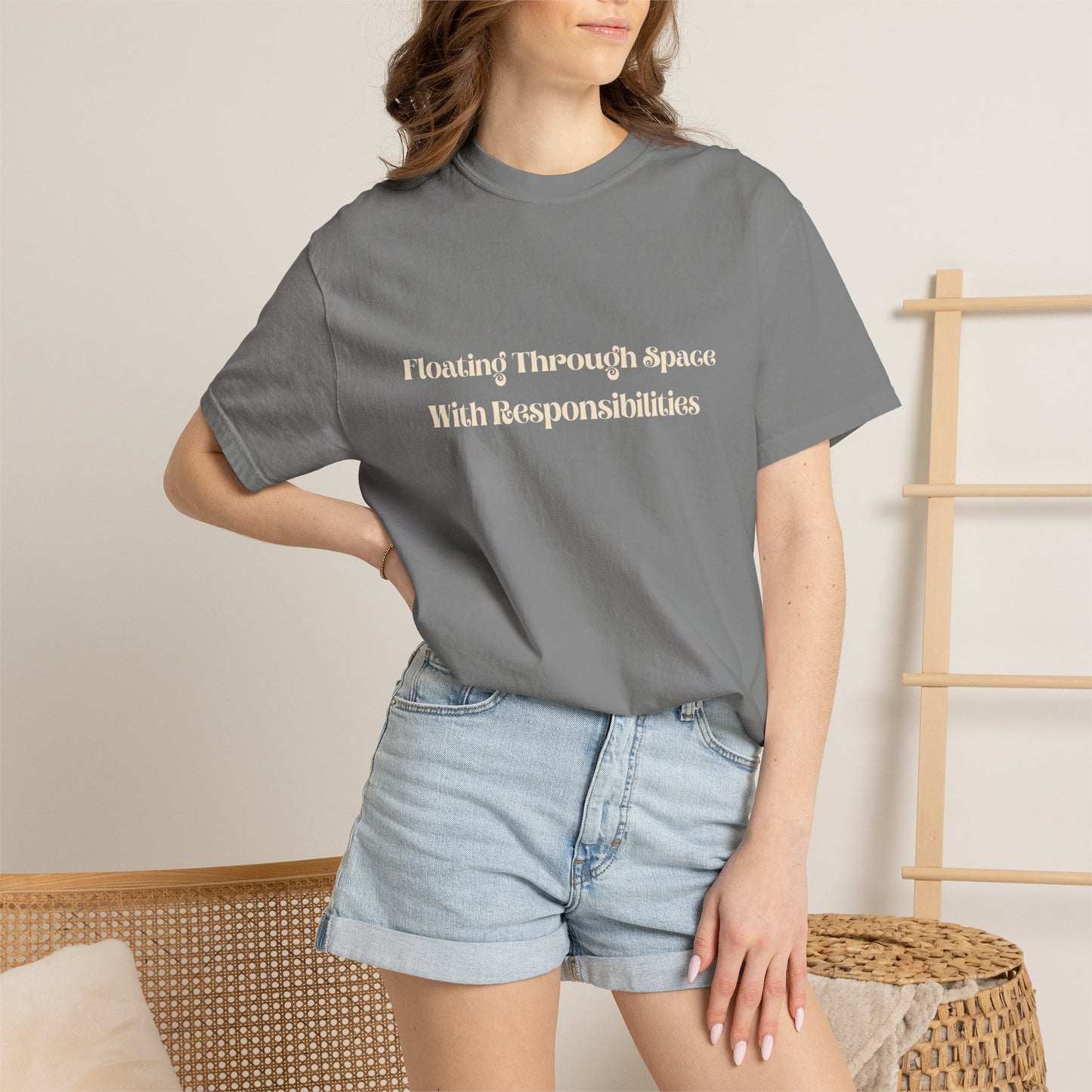 T-Shirt — "Floating Through Space With Responsibilities" Graphic Tee