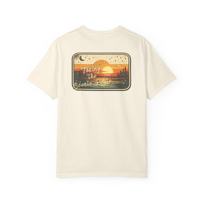 Scenic Route Sunset T-Shirt — Sunset Scenic Route Tee for Travel Lovers