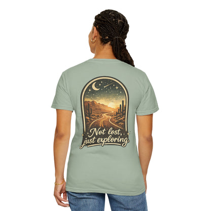 Adventure Tee — “Not Lost, Just Exploring” Desert Road Graphic T-Shirt