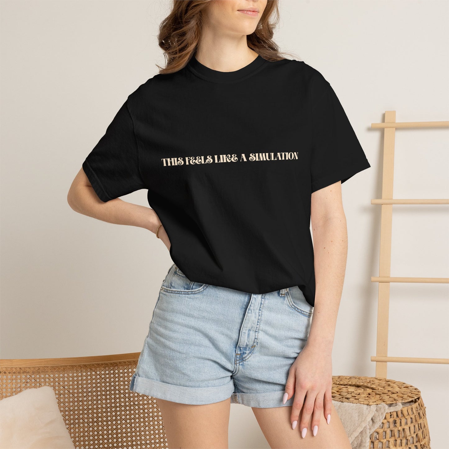 This Feels Like A Simulation T-Shirt — Graphic Sci‑Fi Tees for Gamers & Futurists
