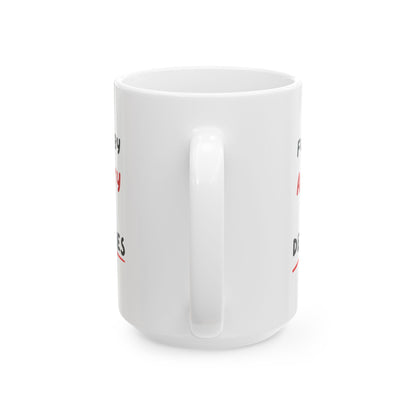 Fueled by Anxiety & Deadlines Ceramic Mug — 11oz/15oz Coffee Cup for Students, Creatives & Remote Workers