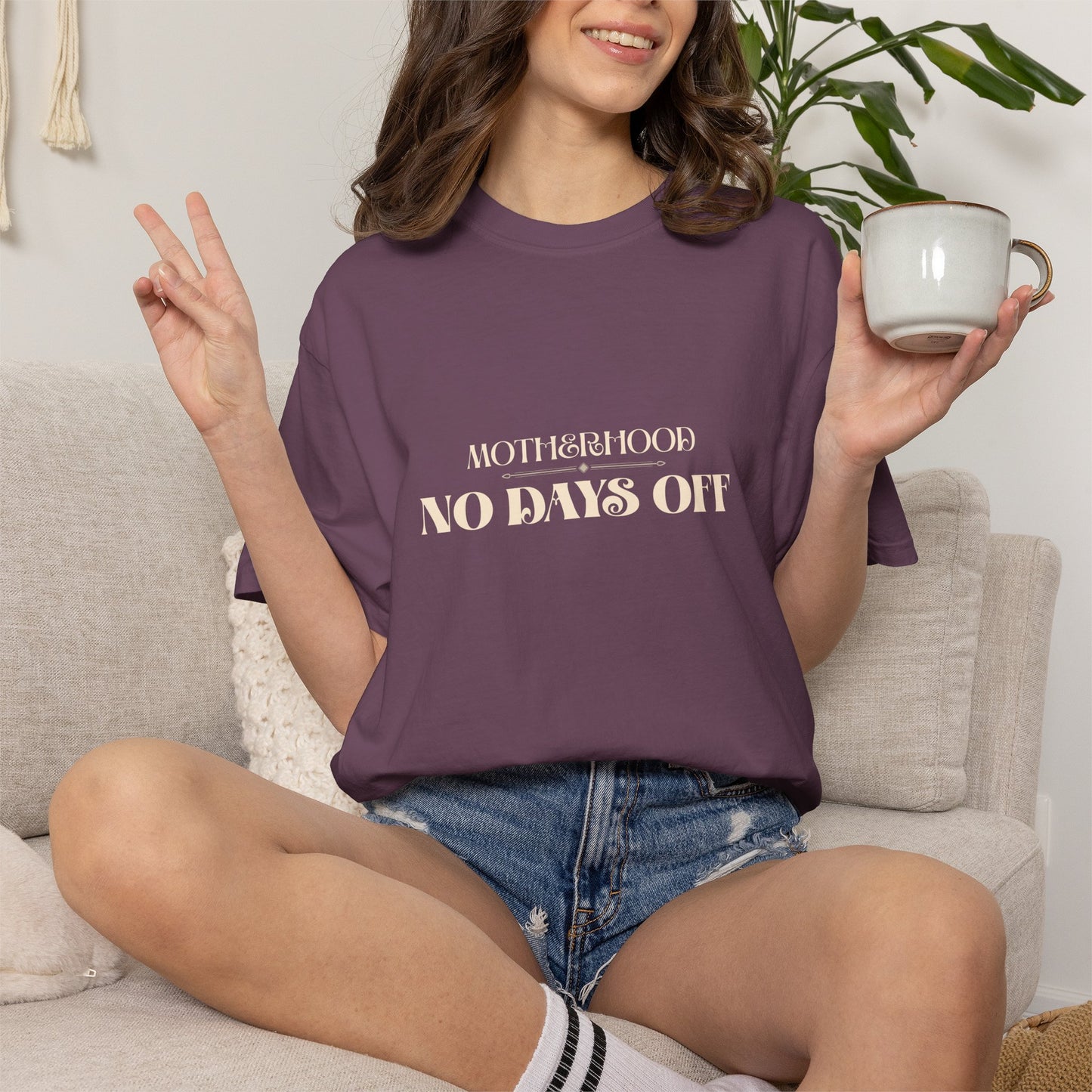 Motherhood No Days Off T-Shirt — Mom Life Tee