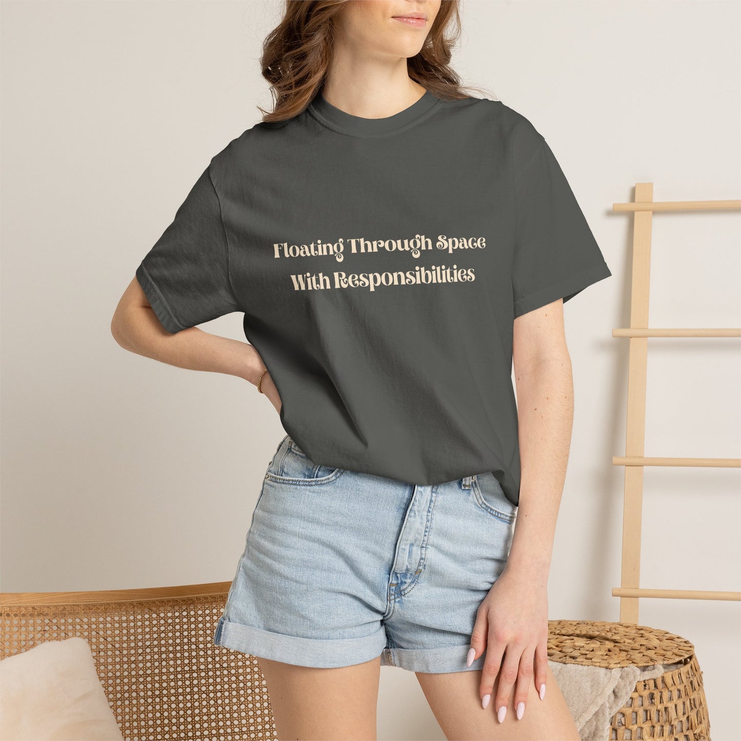 T-Shirt — "Floating Through Space With Responsibilities" Graphic Tee